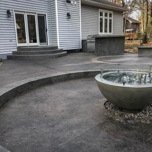 Concrete Patio with Fire Gathering Area