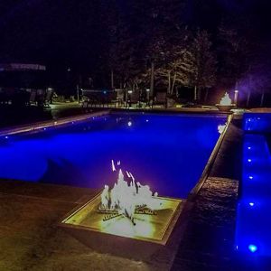 Concrete Pool Deck with Fire Pit