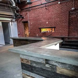 Concrete Countertops for Brewery with Wood Pattern