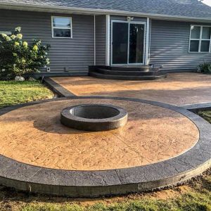 Concrete Patio with Fire Area and Landing/Steps
