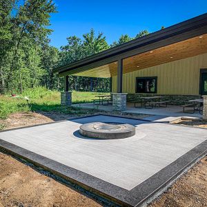 Concrete Patio with Fire Gathering Area