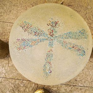 Stamped Concrete with Decorative Dragonfly