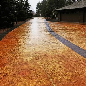 Colored Stamped Concrete Driveway Hadley Creek Texture