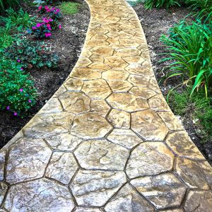 Random Stone Stamped Walkway